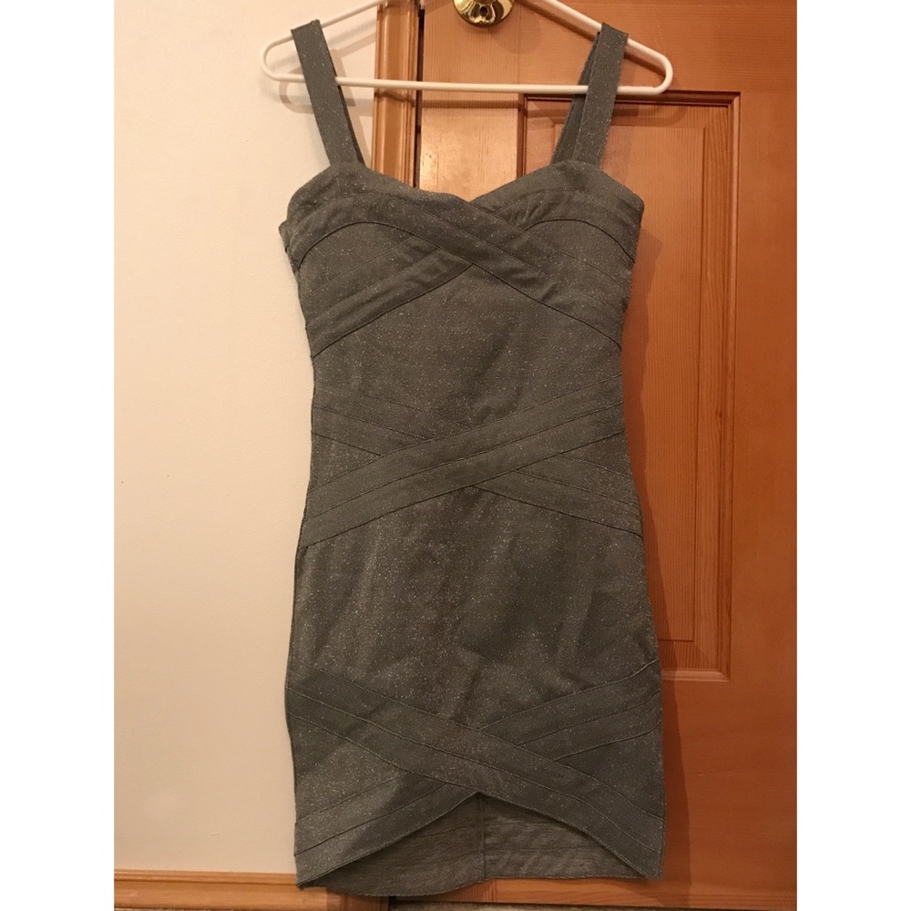 Grey Sparkly Bodycon Dress